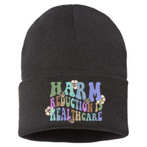 Retro Flower Harm Reduction Healthcare Overdose Awareness Sustainable Knit Beanie