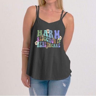 Retro Flower Harm Reduction Healthcare Overdose Awareness Women's Strappy Tank