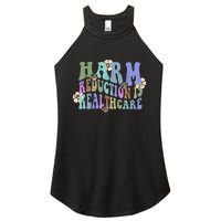 Retro Flower Harm Reduction Healthcare Overdose Awareness Women's Perfect Tri Rocker Tank