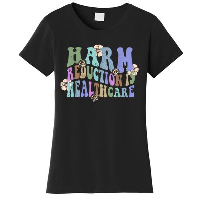 Retro Flower Harm Reduction Healthcare Overdose Awareness Women's T-Shirt