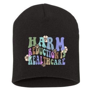 Retro Flower Harm Reduction Healthcare Overdose Awareness Short Acrylic Beanie