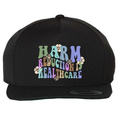 Retro Flower Harm Reduction Healthcare Overdose Awareness Wool Snapback Cap