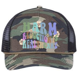 Retro Flower Harm Reduction Healthcare Overdose Awareness Retro Rope Trucker Hat Cap