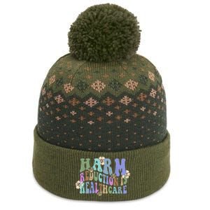 Retro Flower Harm Reduction Healthcare Overdose Awareness The Baniff Cuffed Pom Beanie