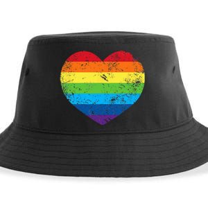 Rainbow Flag Heart Love Gay Rights Lesbian LGBT Pride Month Sustainable Bucket Hat