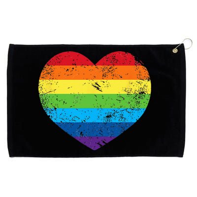 Rainbow Flag Heart Love Gay Rights Lesbian LGBT Pride Month Grommeted Golf Towel