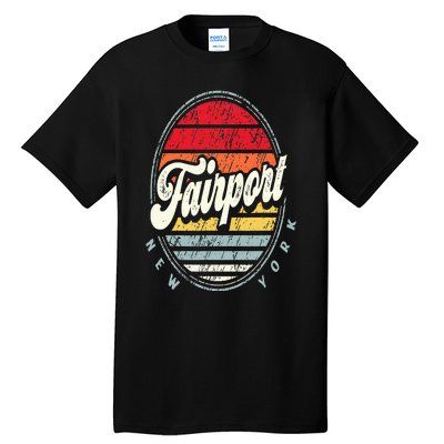 Retro Fairport Home State Cool 70s Style Sunset Tall T-Shirt