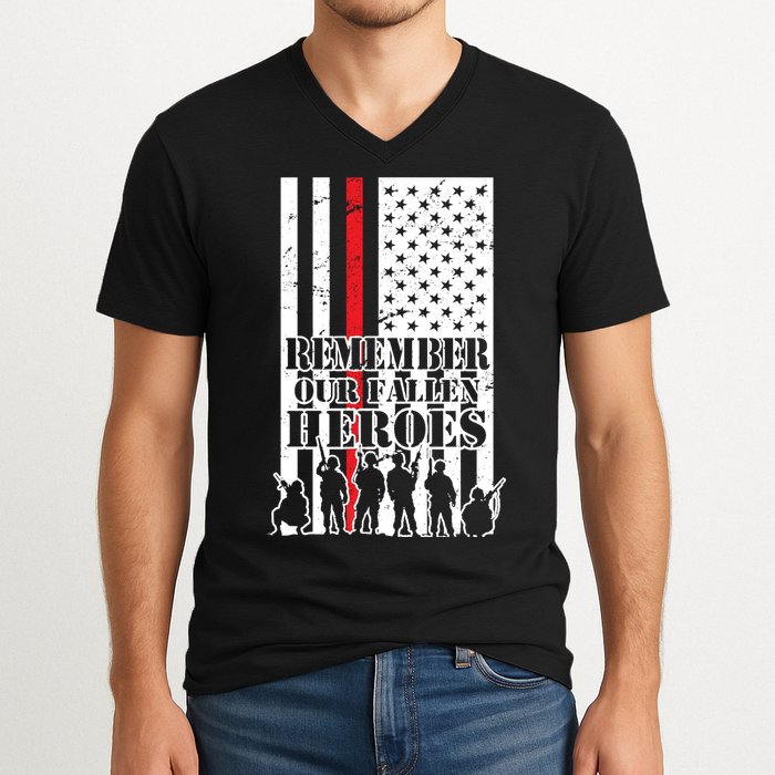 Remember Our Fallen Heroes V-Neck T-Shirt