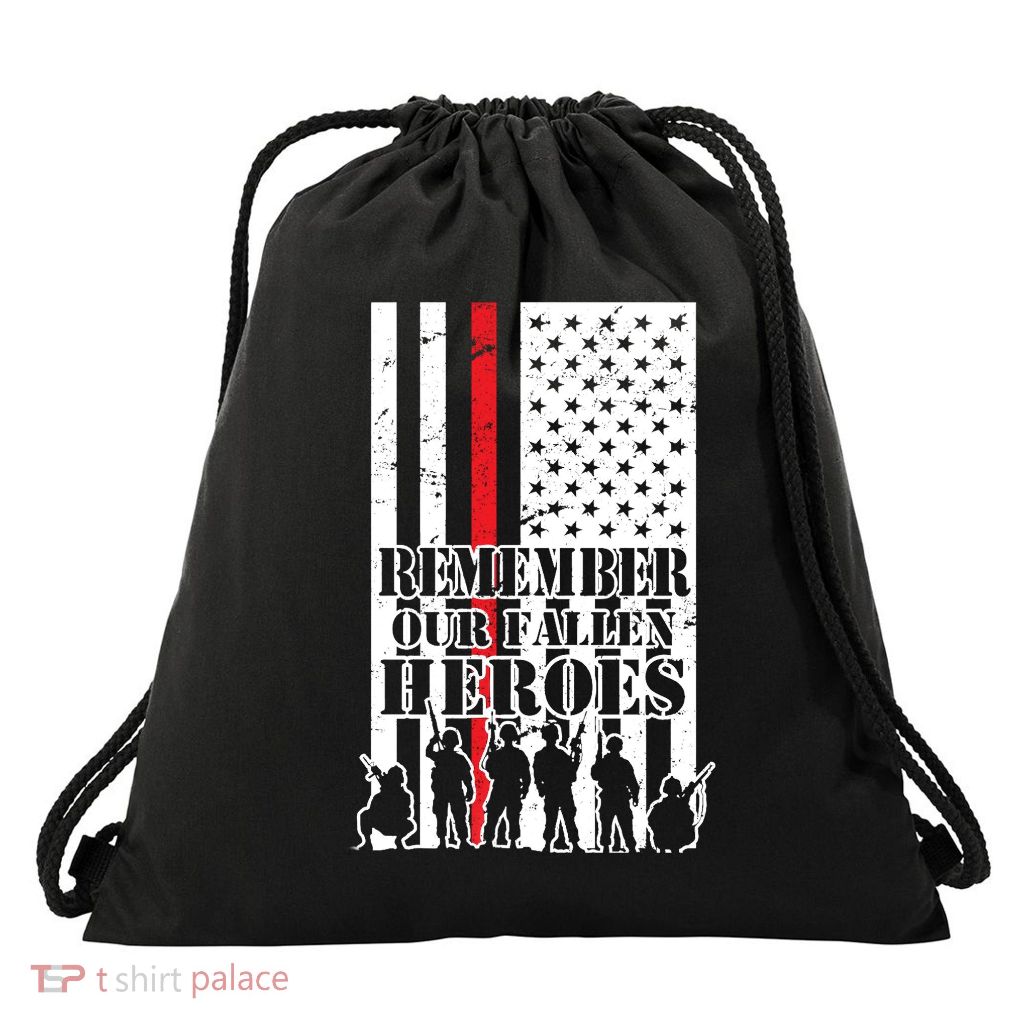 Remember Our Fallen Heroes Drawstring Bag