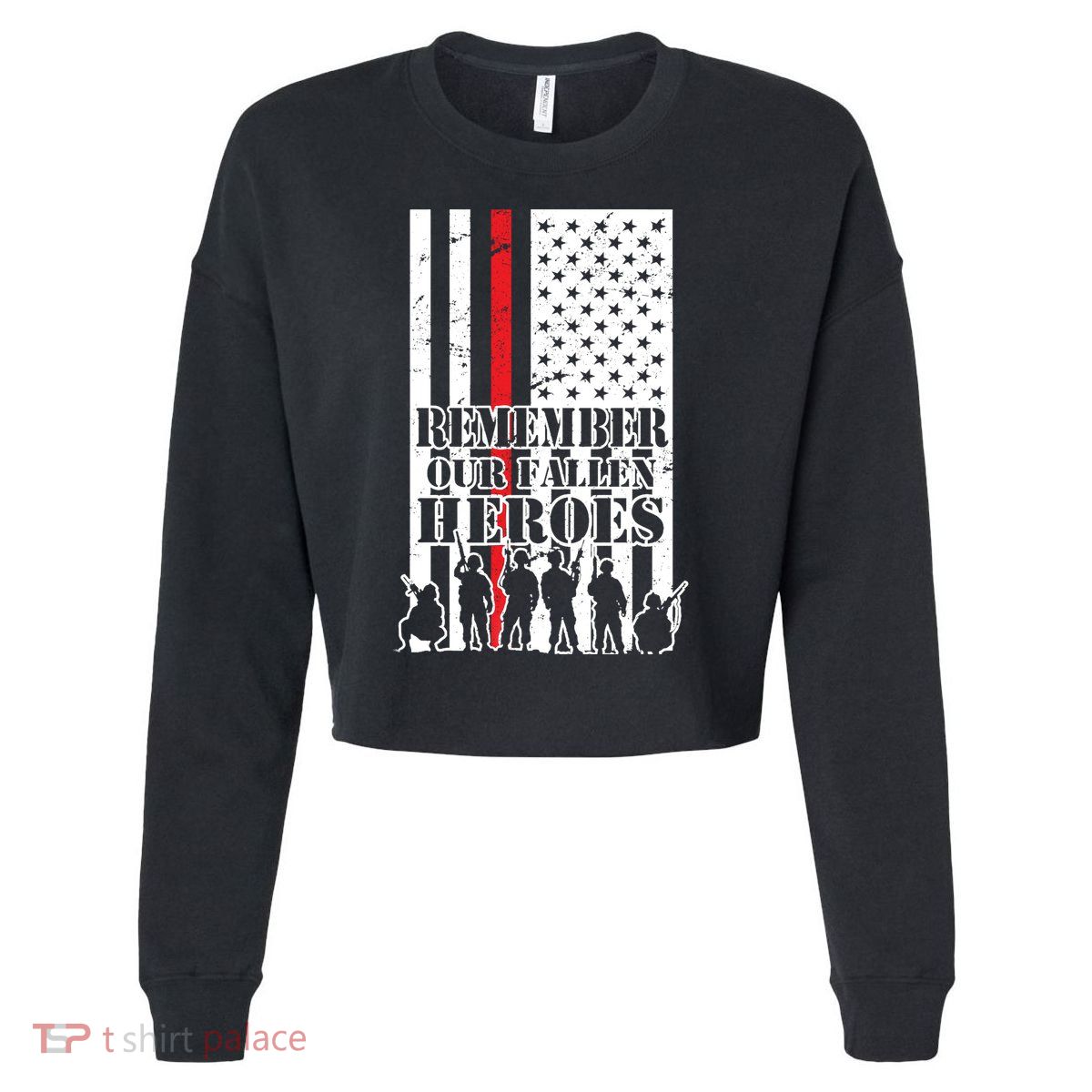 Remember Our Fallen Heroes Cropped Pullover Crew