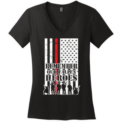 Remember Our Fallen Heroes Women's V-Neck T-Shirt