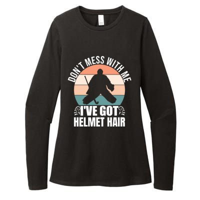 Retro Field Hockey Goalie Gift Goal Keeper Helmet Quote Gift Womens CVC Long Sleeve Shirt