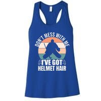 Retro Field Hockey Goalie Gift Goal Keeper Helmet Quote Gift Women's Racerback Tank