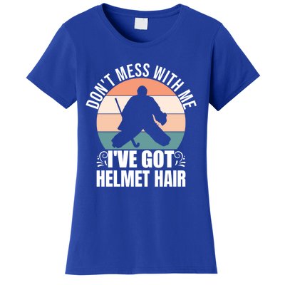 Retro Field Hockey Goalie Gift Goal Keeper Helmet Quote Gift Women's T-Shirt