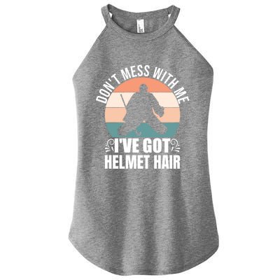 Retro Field Hockey Goalie Gift Goal Keeper Helmet Quote Gift Women's Perfect Tri Rocker Tank