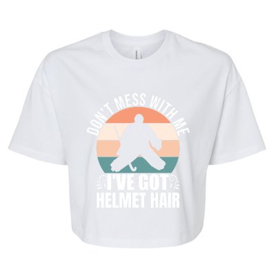 Retro Field Hockey Goalie Gift Goal Keeper Helmet Quote Gift Bella+Canvas Jersey Crop Tee