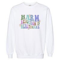 Retro Flower Harm Reduction Healthcare Overdose Awareness Garment-Dyed Sweatshirt