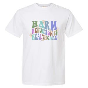 Retro Flower Harm Reduction Healthcare Overdose Awareness Garment-Dyed Heavyweight T-Shirt