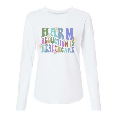 Retro Flower Harm Reduction Healthcare Overdose Awareness Womens Cotton Relaxed Long Sleeve T-Shirt