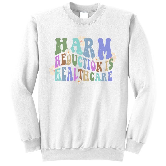 Retro Flower Harm Reduction Healthcare Overdose Awareness Sweatshirt