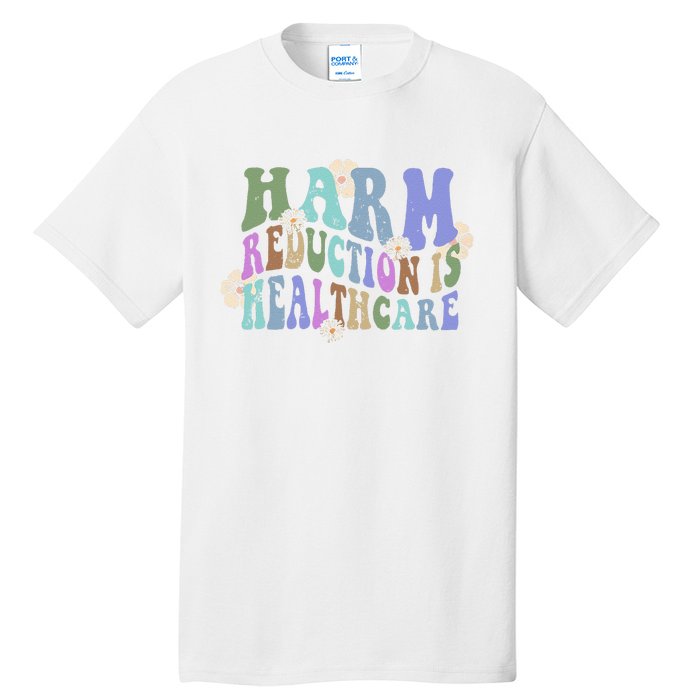 Retro Flower Harm Reduction Healthcare Overdose Awareness Tall T-Shirt