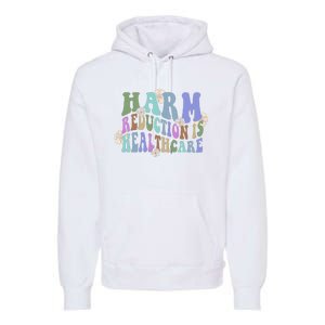 Retro Flower Harm Reduction Healthcare Overdose Awareness Premium Hoodie