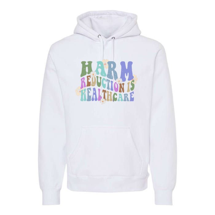 Retro Flower Harm Reduction Healthcare Overdose Awareness Premium Hoodie