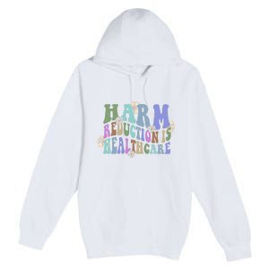 Retro Flower Harm Reduction Healthcare Overdose Awareness Premium Pullover Hoodie