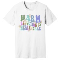 Retro Flower Harm Reduction Healthcare Overdose Awareness Premium T-Shirt