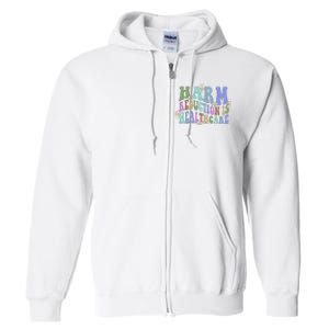 Retro Flower Harm Reduction Healthcare Overdose Awareness Full Zip Hoodie