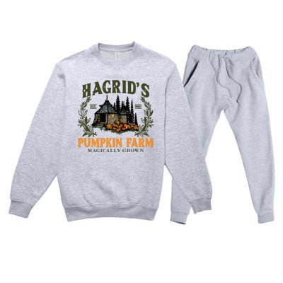 Retro Fall HagridS Pumpkin Farm Patch Autumn Pumpkin Garden Premium Crewneck Sweatsuit Set