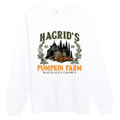 Retro Fall HagridS Pumpkin Farm Patch Autumn Pumpkin Garden Premium Crewneck Sweatshirt