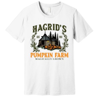 Retro Fall HagridS Pumpkin Farm Patch Autumn Pumpkin Garden Premium T-Shirt