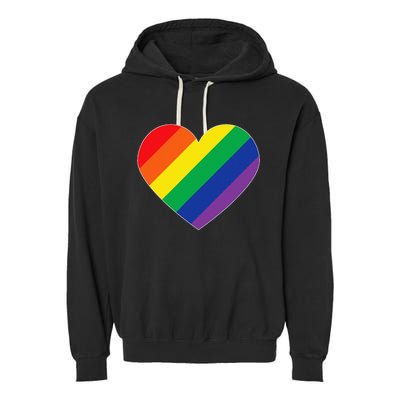 Rainbow Flag Heart Garment-Dyed Fleece Hoodie