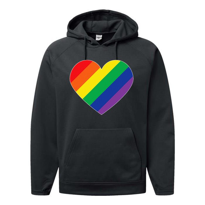 Rainbow Flag Heart Performance Fleece Hoodie