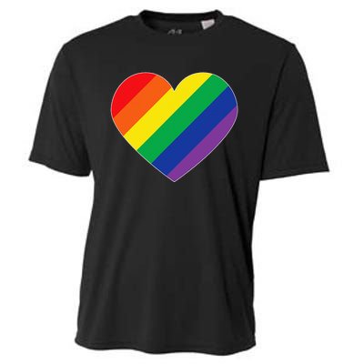 Rainbow Flag Heart Cooling Performance Crew T-Shirt