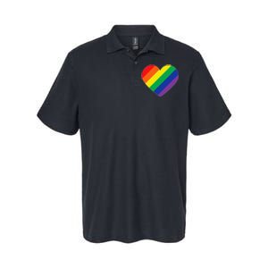 Rainbow Flag Heart Softstyle Adult Sport Polo