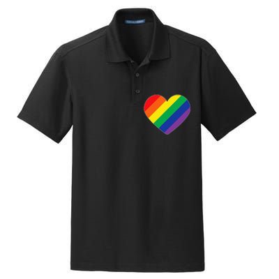 Rainbow Flag Heart Dry Zone Grid Polo