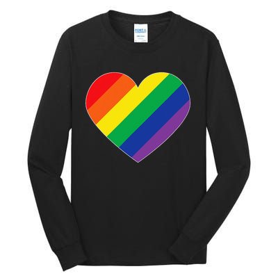 Rainbow Flag Heart Tall Long Sleeve T-Shirt