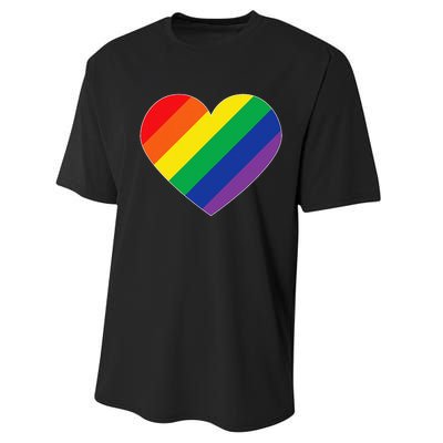 Rainbow Flag Heart Performance Sprint T-Shirt