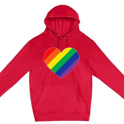 Rainbow Flag Heart Premium Pullover Hoodie