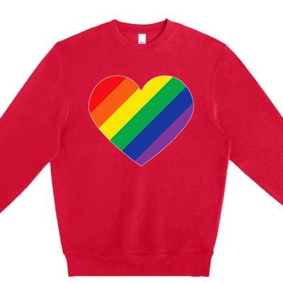 Rainbow Flag Heart Premium Crewneck Sweatshirt