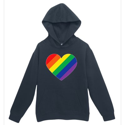 Rainbow Flag Heart Urban Pullover Hoodie