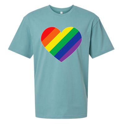 Rainbow Flag Heart Sueded Cloud Jersey T-Shirt