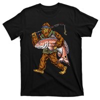 Redfish Fishing Hunting Bigfoot Fisher T-Shirt