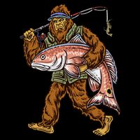 Redfish Fishing Hunting Bigfoot Fisher Tall T-Shirt