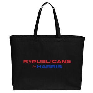 Republicans For Harris Walz Funding Campaign President 2024 Cotton Canvas Jumbo Tote