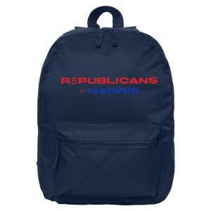 Republicans For Harris Walz Funding Campaign President 2024 16 in Basic Backpack