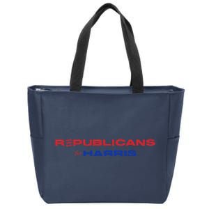 Republicans For Harris Walz Funding Campaign President 2024 Zip Tote Bag