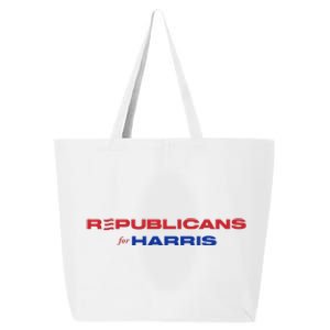 Republicans For Harris Walz Funding Campaign President 2024 25L Jumbo Tote